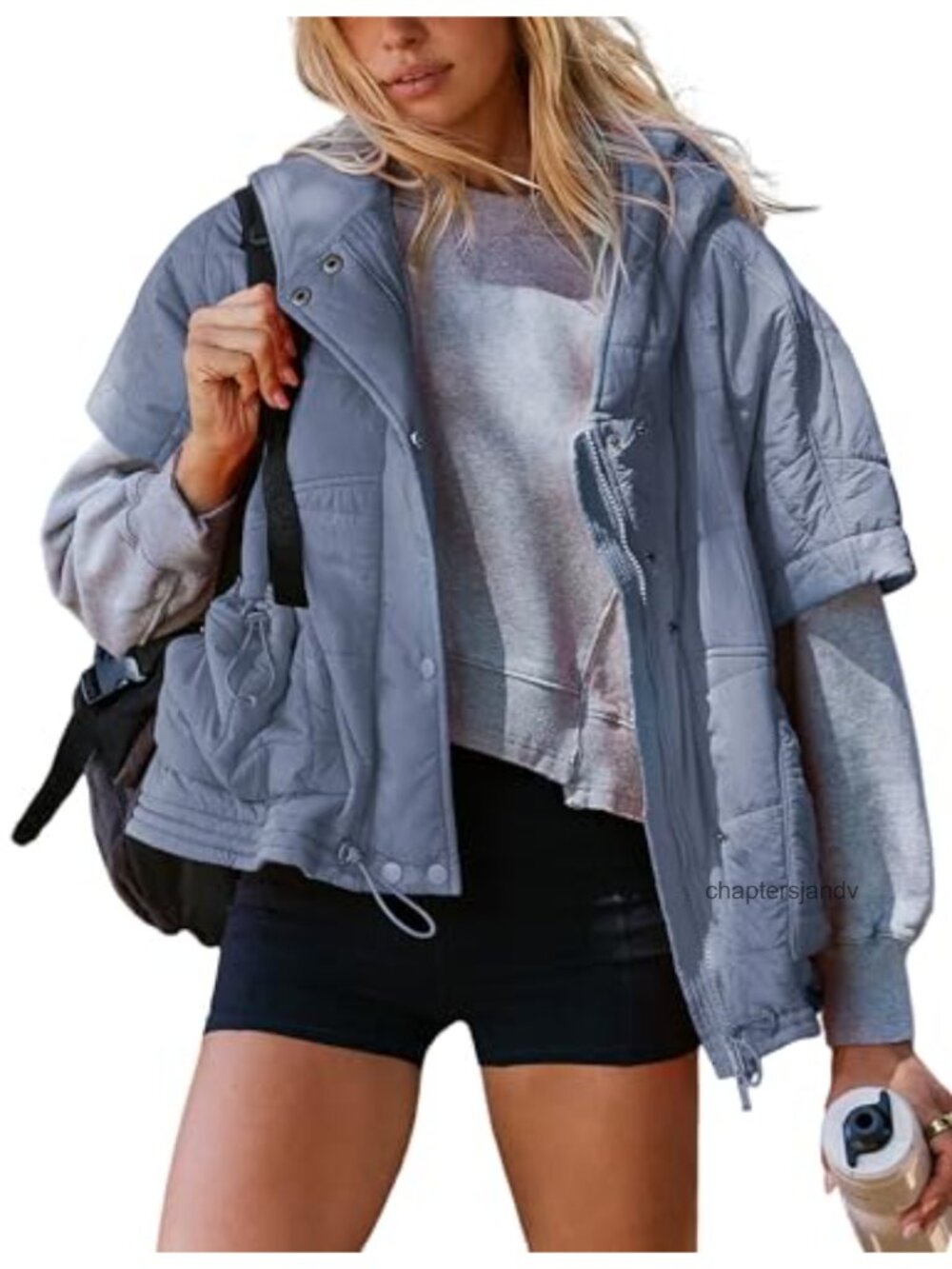 Women's Quilted Puffer Vest Hooded Zip Front Relaxed Fit Outdoor